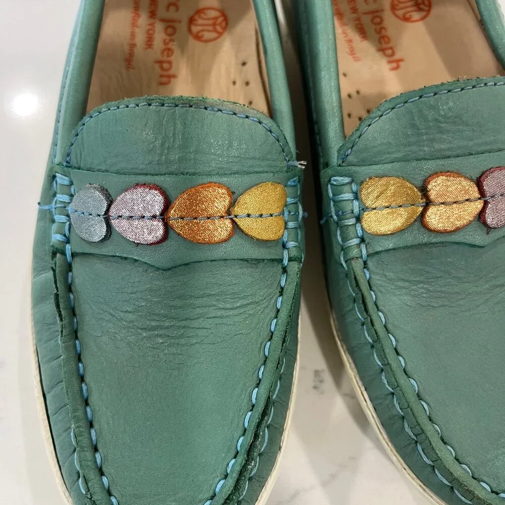 MARC JOSEPH NEW YORK Uni Kid's Leather Made in Brazil Heart Detail Penny Loafer
